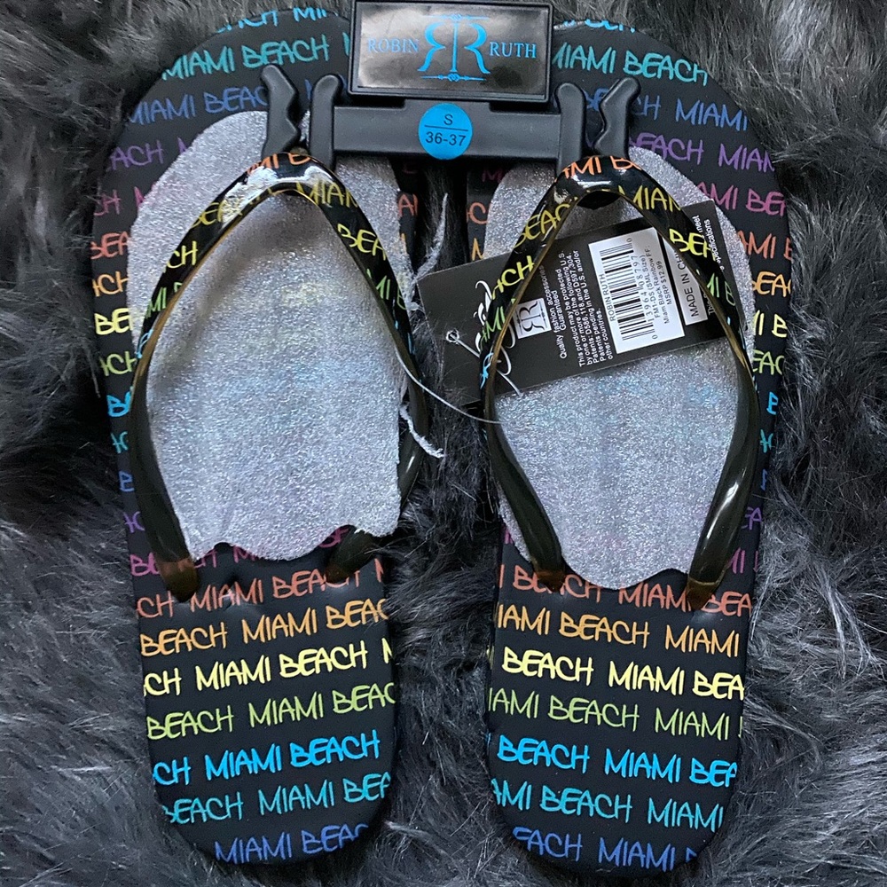 NWT flip flops from Miami Florida! Size S 36-37
